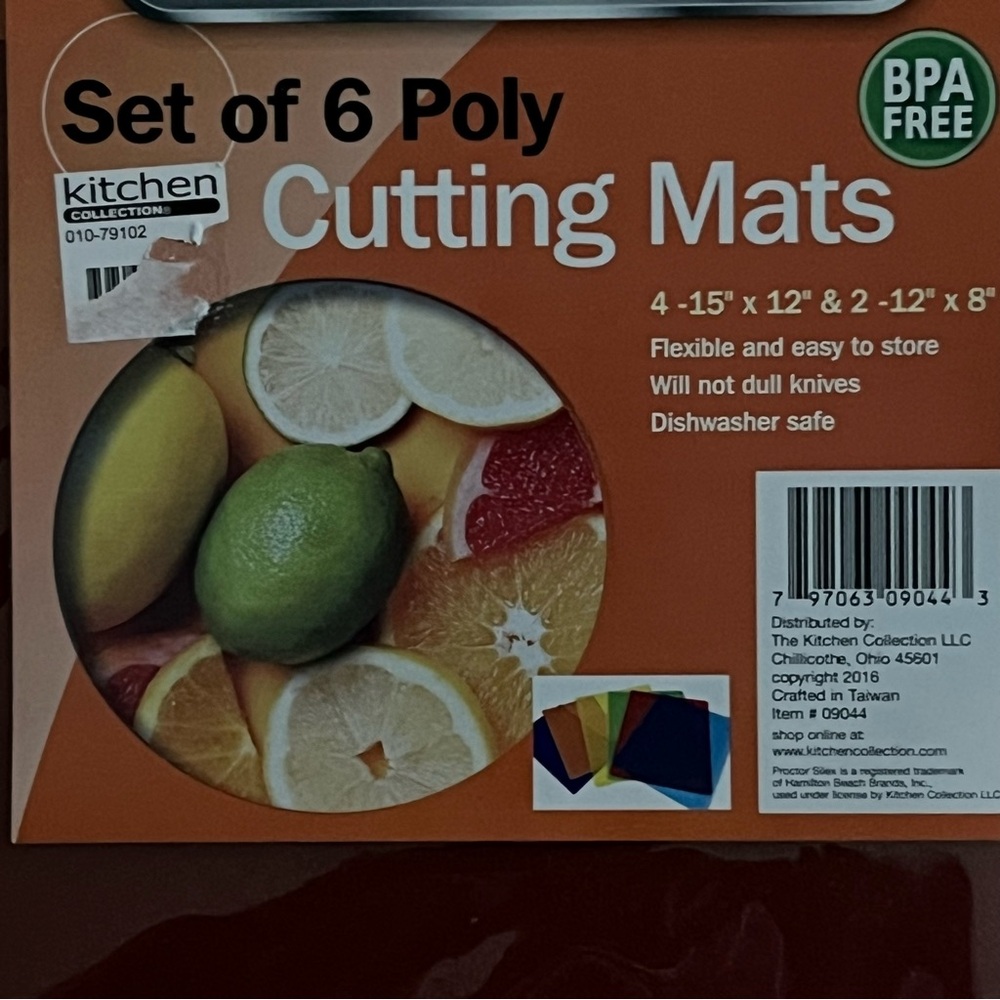 NWT Proctor Silex Set of 6 Kitchen Poly Cutting Mats BPA Free - Picture 5 of 7